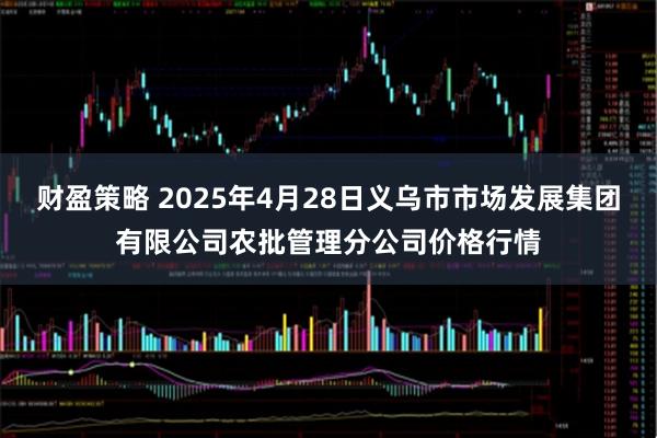 财盈策略 2025年4月28日义乌市市场发展集团有限公司农批管理分公司价格行情
