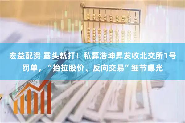 宏益配资 露头就打！私募浩坤昇发收北交所1号罚单，“抬拉股价、反向交易”细节曝光